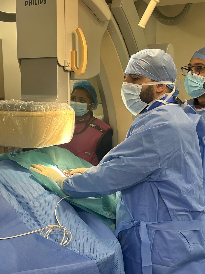 Dr Shady Habboush in the cath lab (At the table)