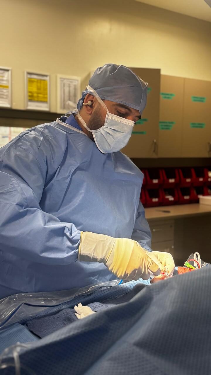 Dr Shady Habboush in the cath lab (Focused work)