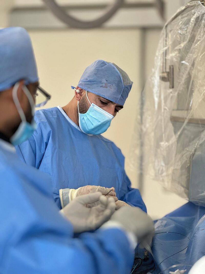Dr Shady Habboush in the cath lab (Careful hands)