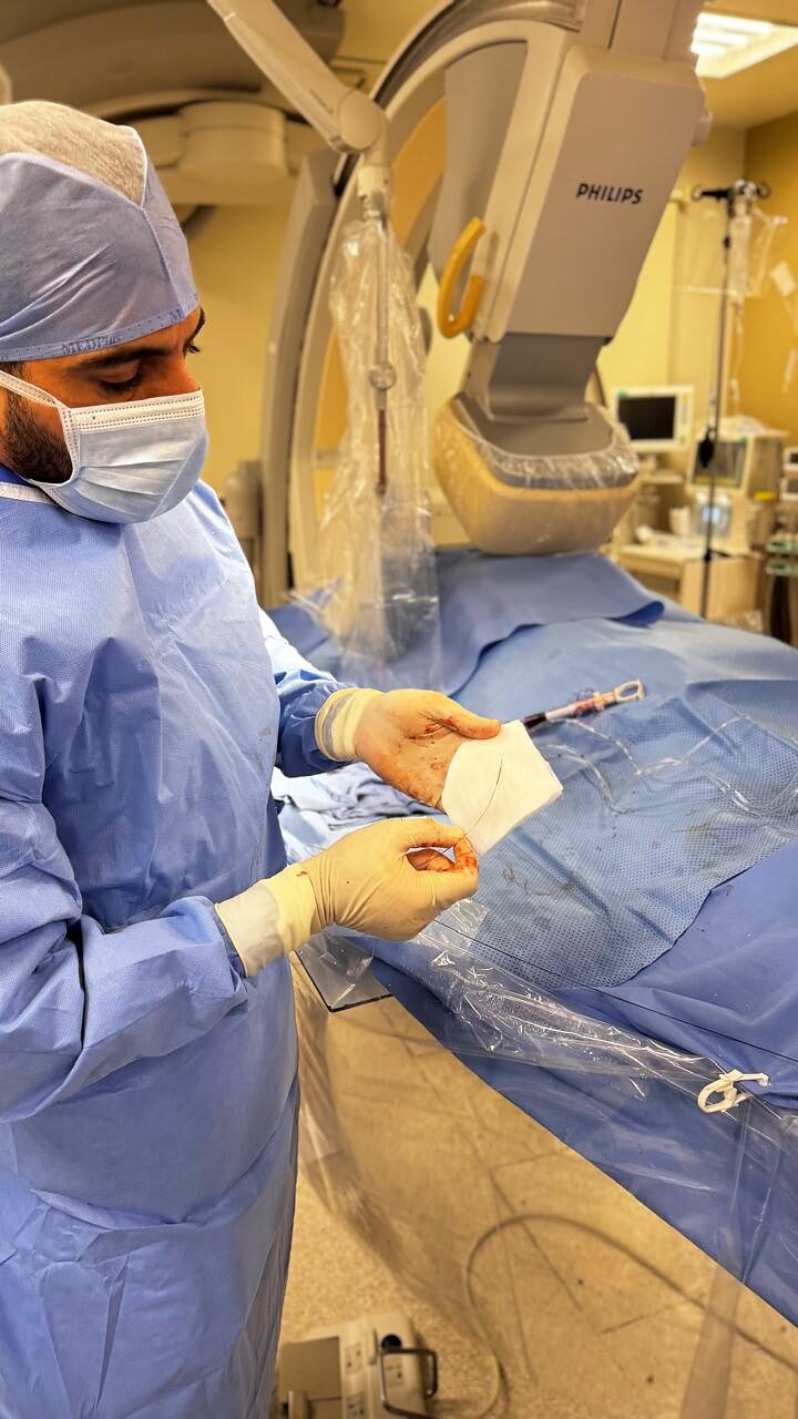 Dr Shady Habboush in the cath lab (Preparing)