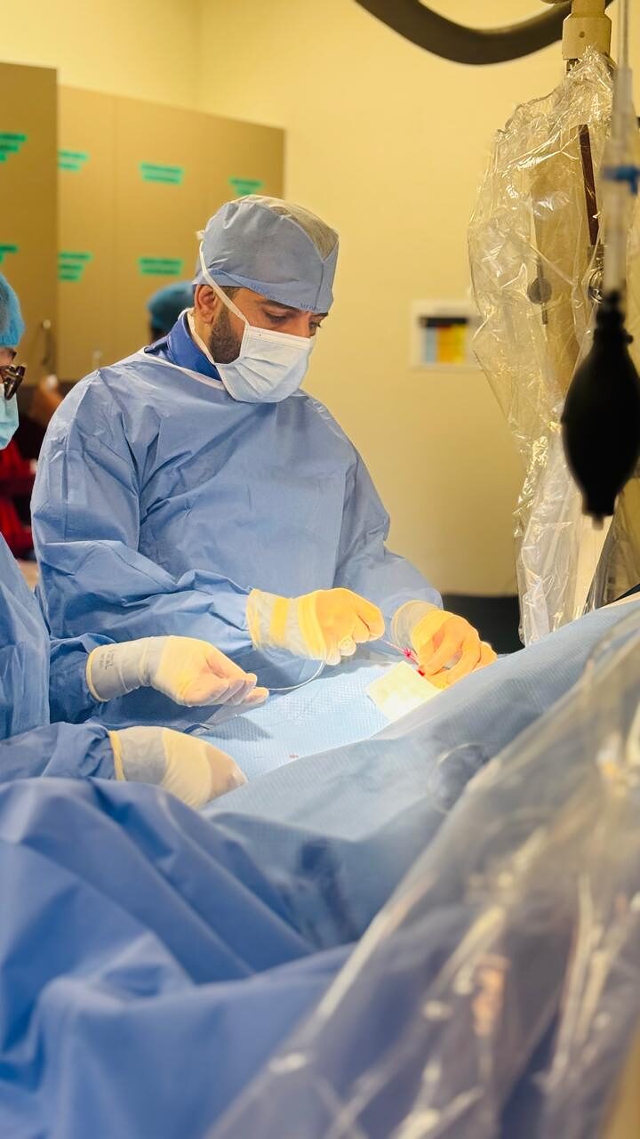 Dr Shady Habboush in the cath lab (Precise work)
